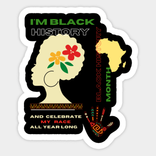 Black history month cute graphic design artwork Sticker